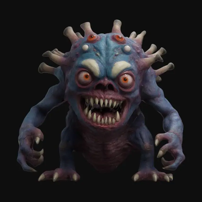 3D model for Highly Detailed,  COVID monster  