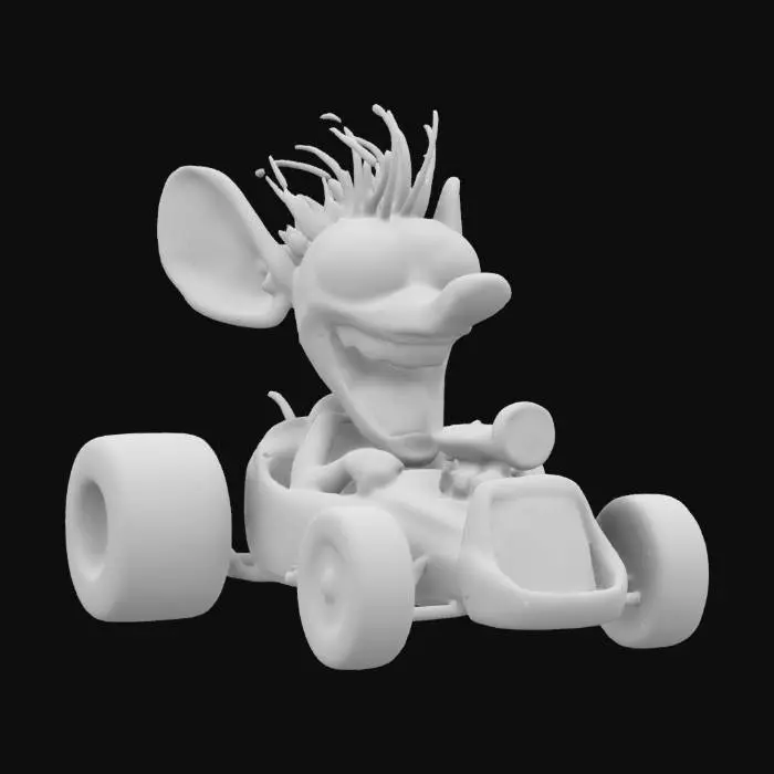 3D model for with grotesque caricatures,  A Ed "big daddy" Roth style, hot rod rat 