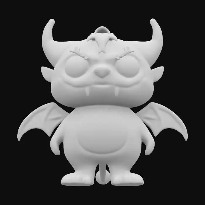 3D model for Stencil cut out cute demon wall art
