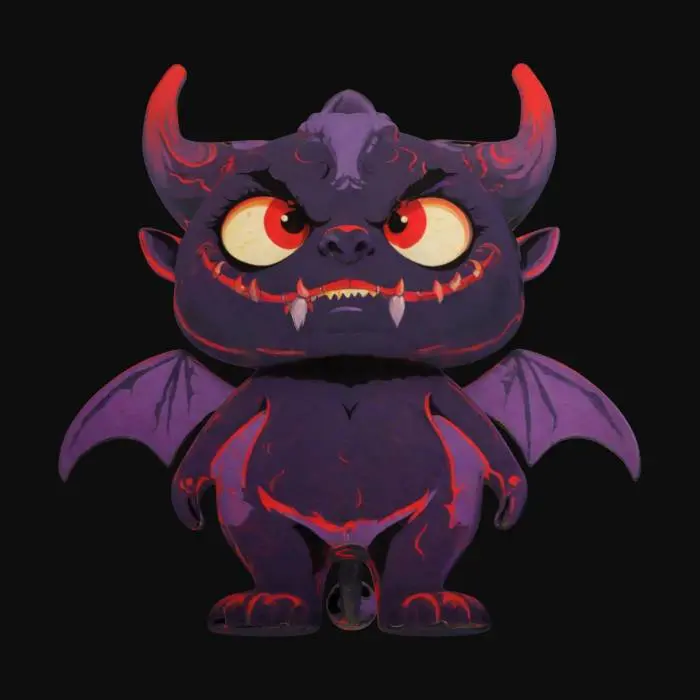 3D model for Stencil cut out cute demon wall art