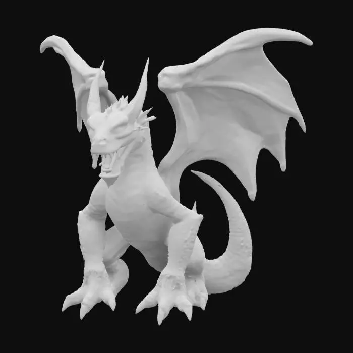 3D model for A dragon with deeply refined detail in the scales and face full body and angry 