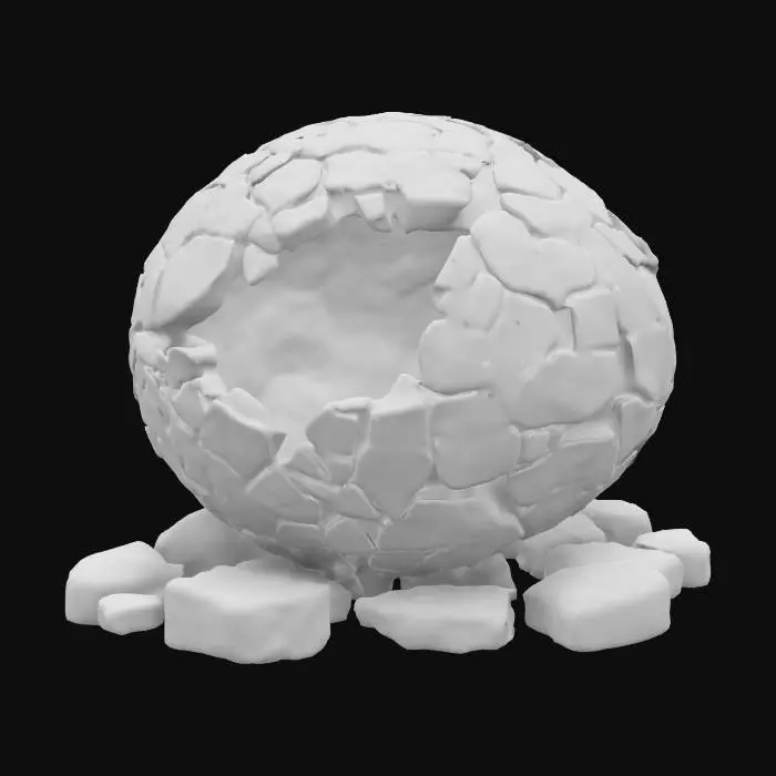 3D model for Highly detailed dragon egg, cracks and ready to hatch, Game Assets, Highly Detailed, Ultra Realistic, Rough, Stone, magma lines through the cracks
