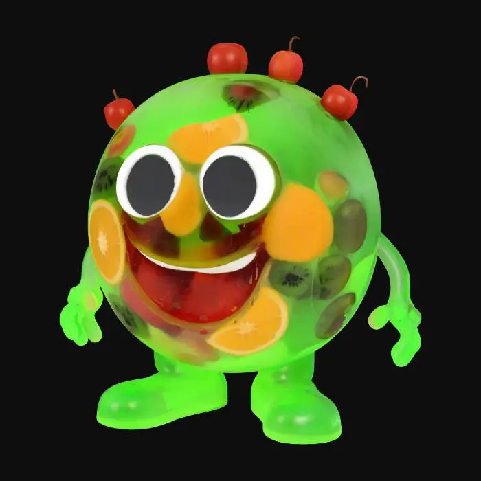 3D model for [UTAH] Green jello monster translucent with fruit in the middle  #AroundTheWorld#