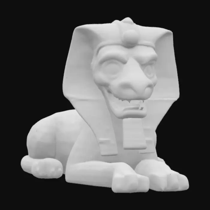 3D model for [Egypt] I would like to create a model of the Sphinx in an Ed Big Daddy Roth style with grotesque features over exaggerated characteristics. I would also like the model to be earth tones but colorful, #AroundTheWorld#