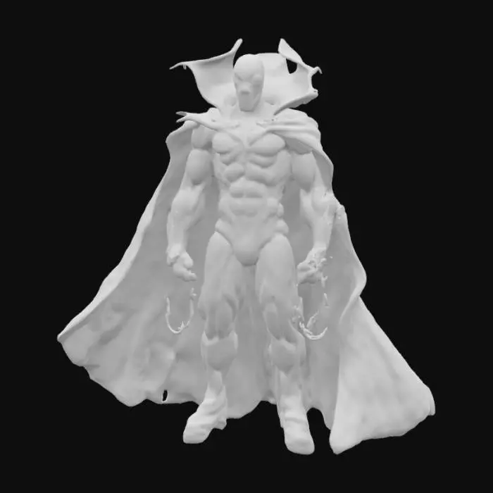 3D model for Todd McFarland's spawn highly detailed huge red cape chains flowing from his hands