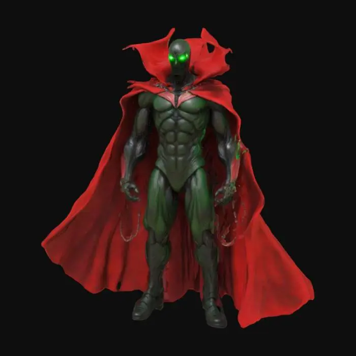3D model for Todd McFarland's spawn highly detailed huge red cape chains flowing from his hands