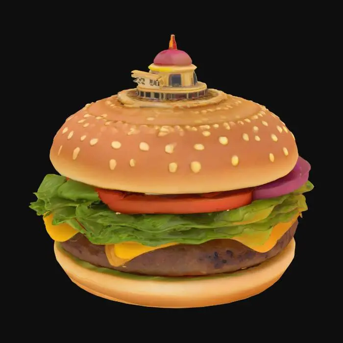 3D model for [California] Catalina island Casino in he shape of a hamburger , #AroundTheWorld#,   