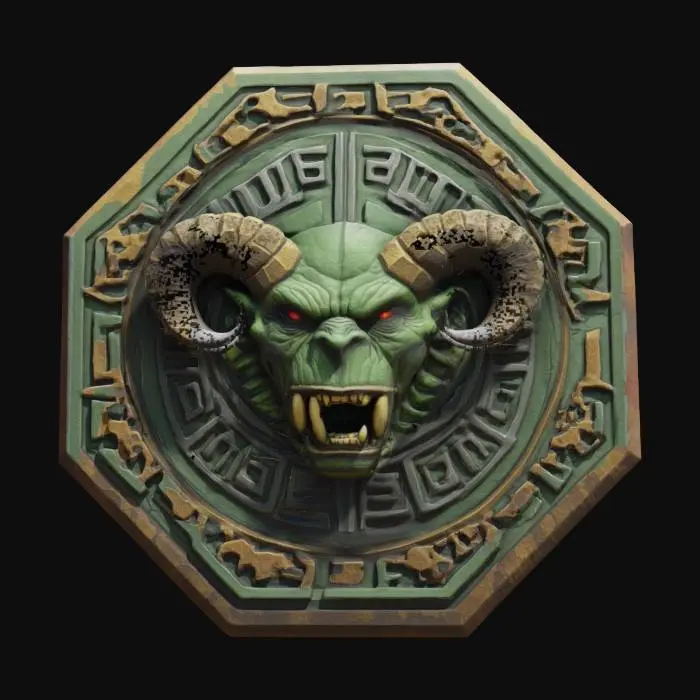 3D model for octagon orc emblem, #emblem#,  