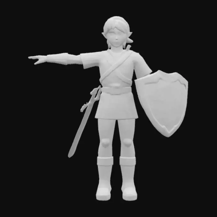 3D model for Game ready t-pose link from the Zelda video game highly detailed highly realistic