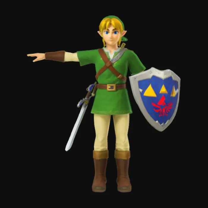 3D model for Game ready t-pose link from the Zelda video game highly detailed highly realistic