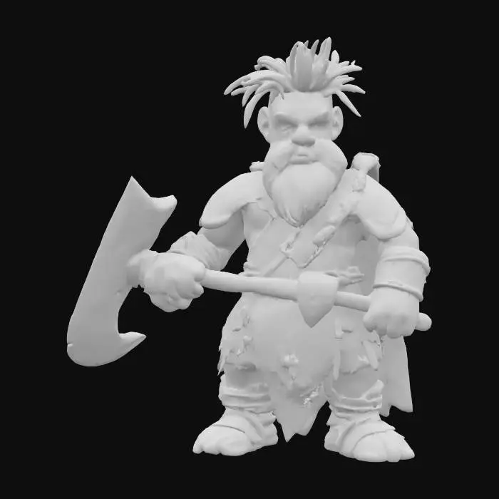 3D model for Claymation barbarian warrior 