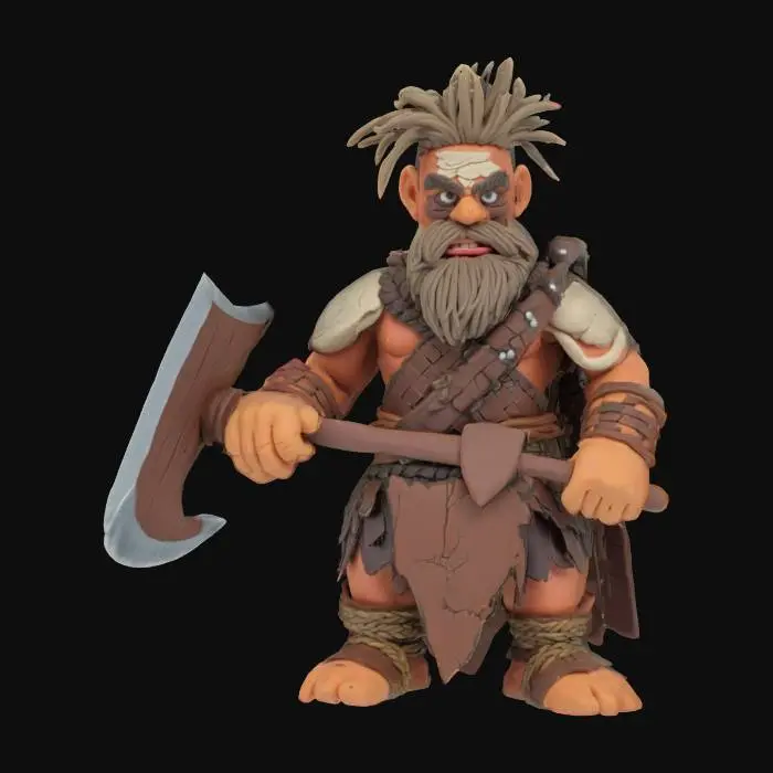 3D model for Claymation barbarian warrior 