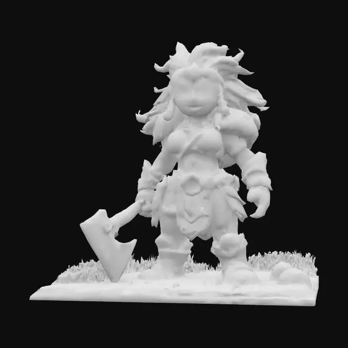 3D model for Claymation female barbarian warrior