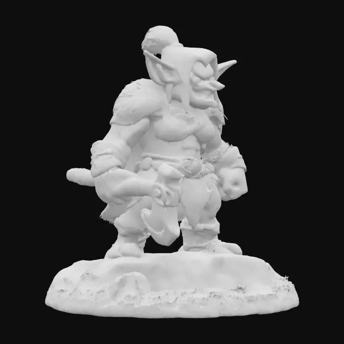 3D model for Claymation female goblin barbarian warrior