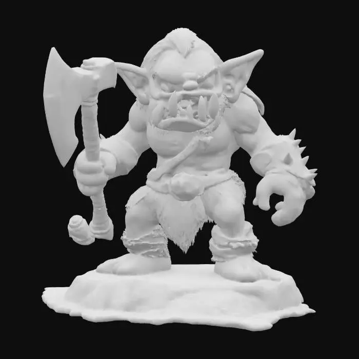 3D model for Claymation evil goblin barbarian warrior