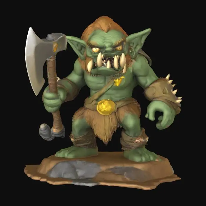 3D model for Claymation evil goblin barbarian warrior