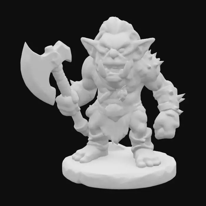 3D model for Claymation evil goblin barbarian warrior