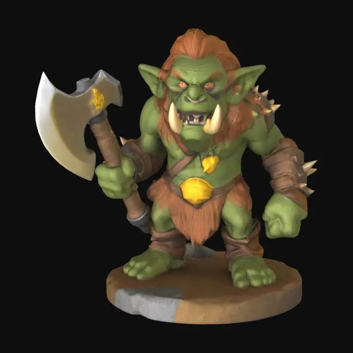 3D model for Claymation evil goblin barbarian warrior