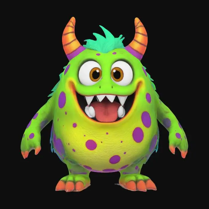 3D model for #SketchTo3D#, kids drawing of a monster simple 