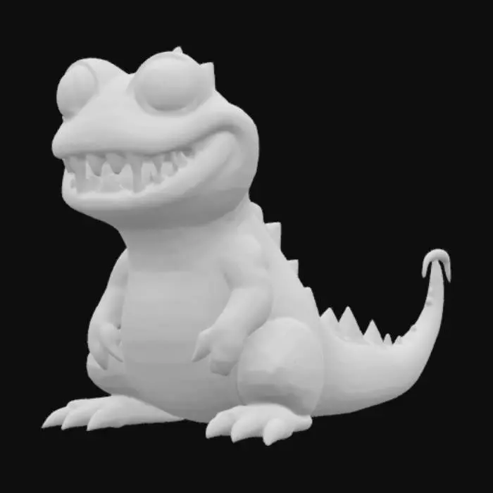 3D model for a child drawing of as slimy pet monster scaly skin , #SketchTo3D#