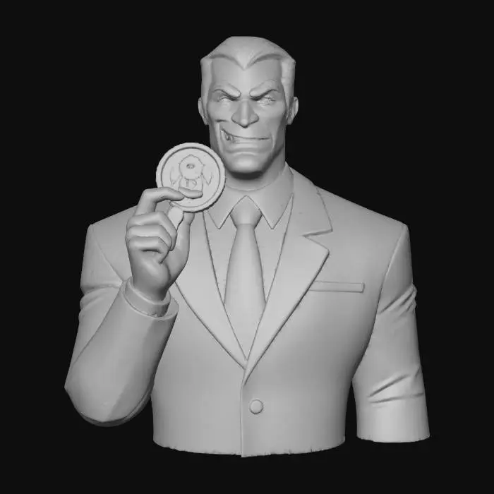 3D model for Two-Face 1990s cartoon #villain# straight out the cartoons Batman forever , #villain#
