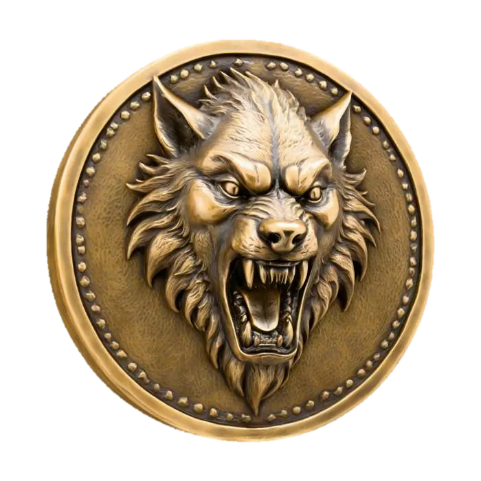 Lycan coin, #villain#-3D-modell, genererad av AI