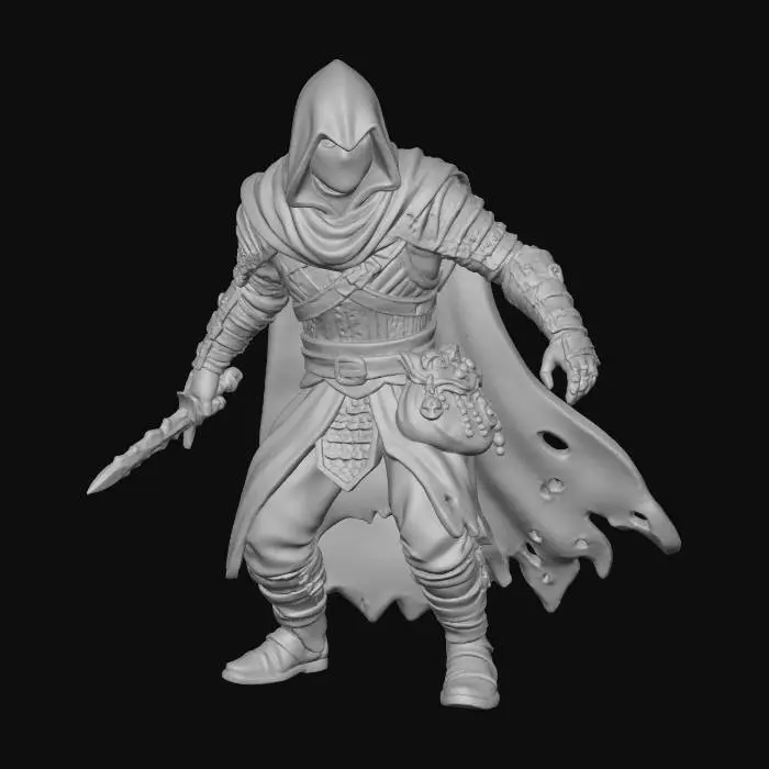 3D model for A cloaked thief from a dnd game , #villain#