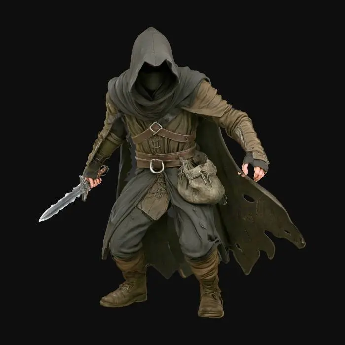 3D model for A cloaked thief from a dnd game , #villain#