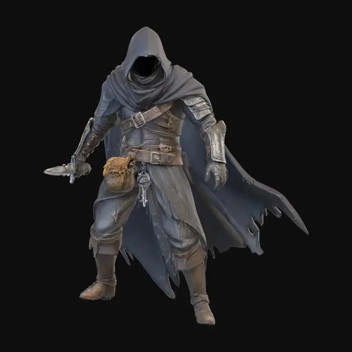 3D model for A cloaked thief from a dnd game , #villain#