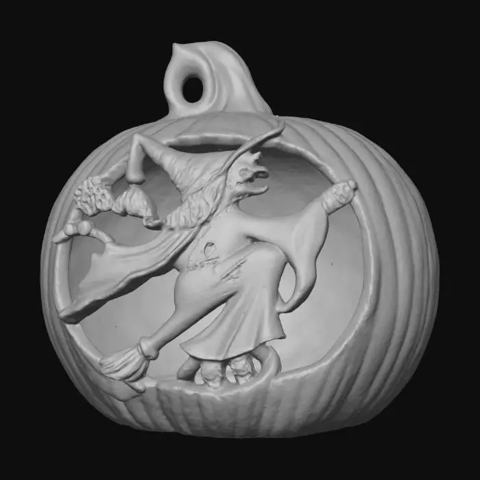 3D model for Witching Pumpkin Ornament, #villain#