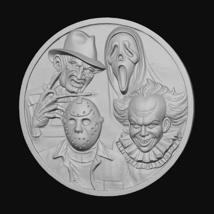 3D model for Horror Icons Medallion, #Halloween2025#