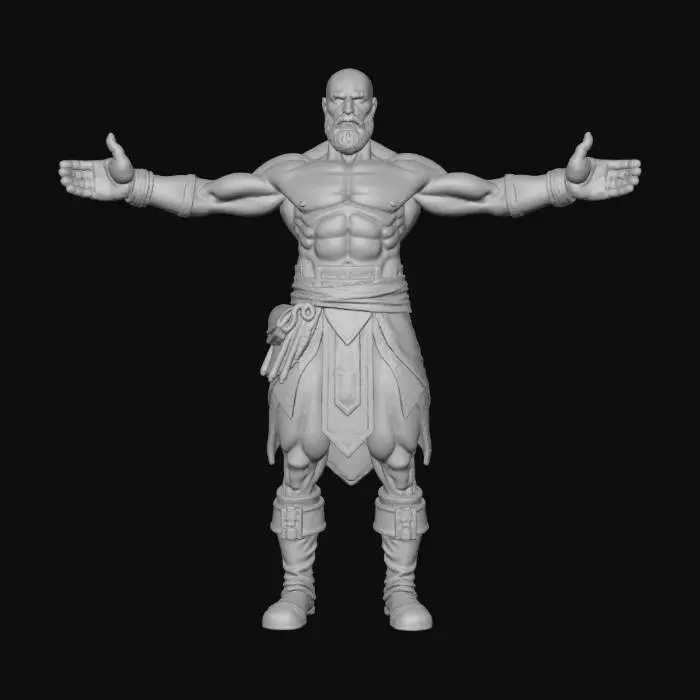 3D model for Kratos highly detailed stylized figurine