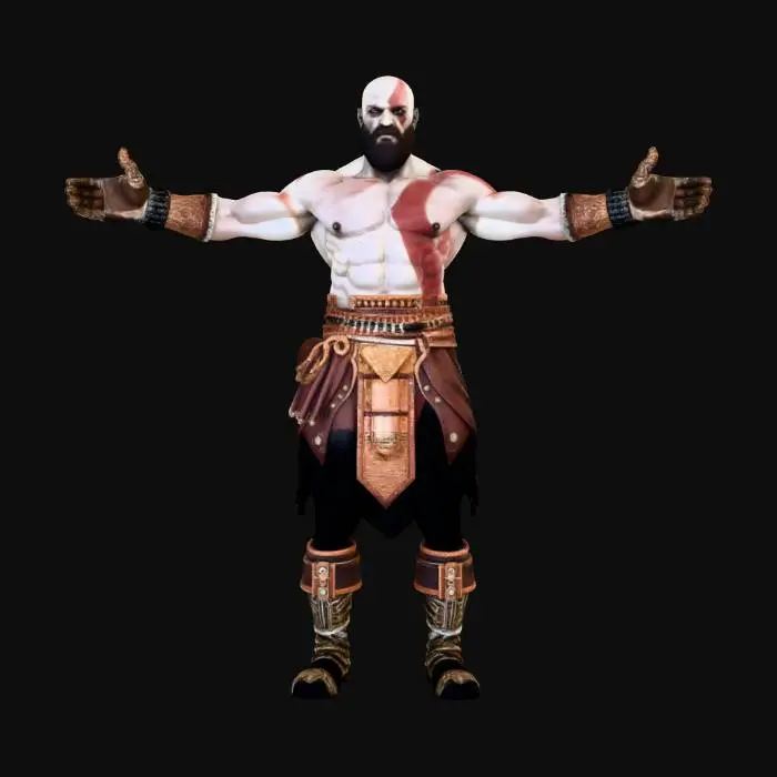 3D model for Kratos highly detailed stylized figurine