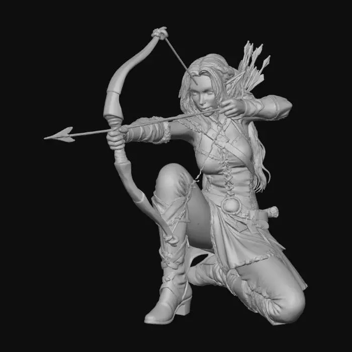 3D model for Elven Archer in the Woods