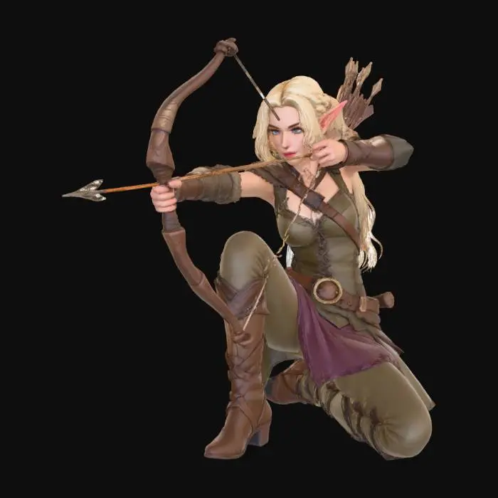 3D model for Elven Archer in the Woods