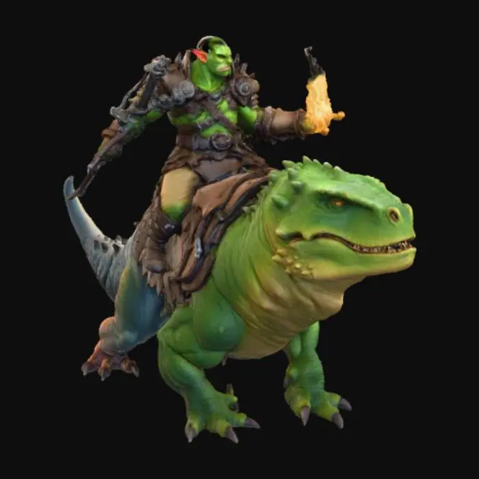 3D model for Orc Pyromancer on Dinosaur