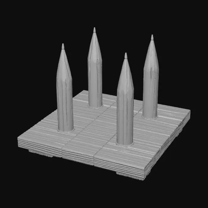 3D model for A spike trap on a square base