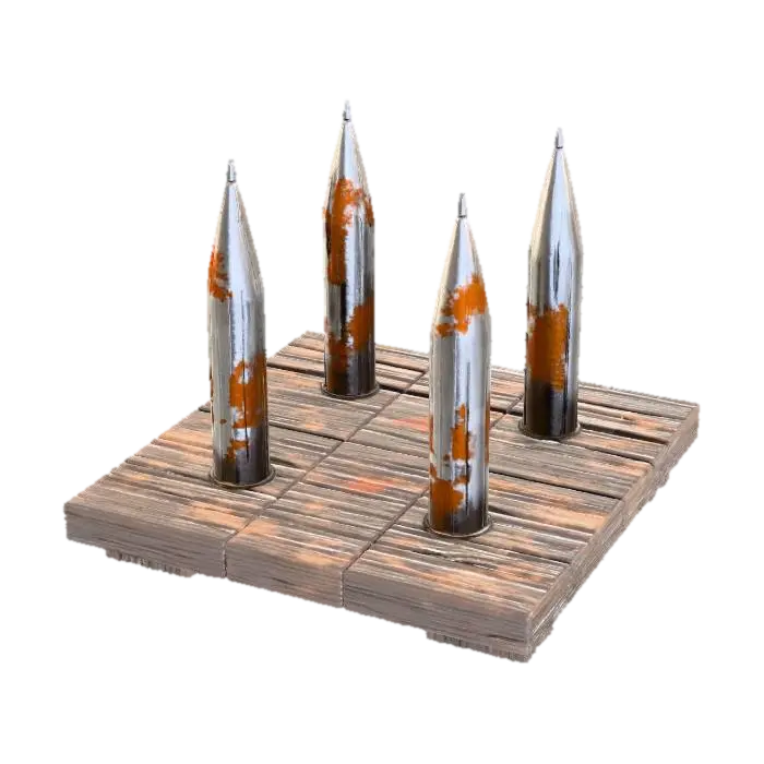 A spike trap on a square base 3D model, vytvořený pomocí AI