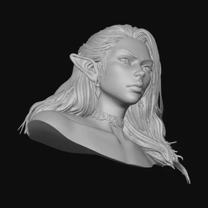 3D model for Elven Warrior Portrait
