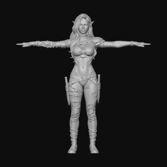 3D model for Elven Warrior upper body