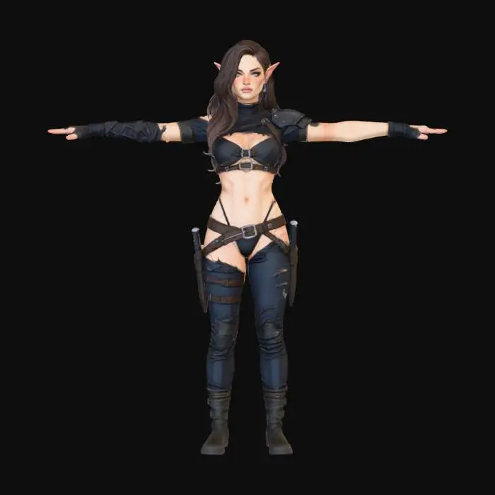 3D model for Elven Warrior upper body