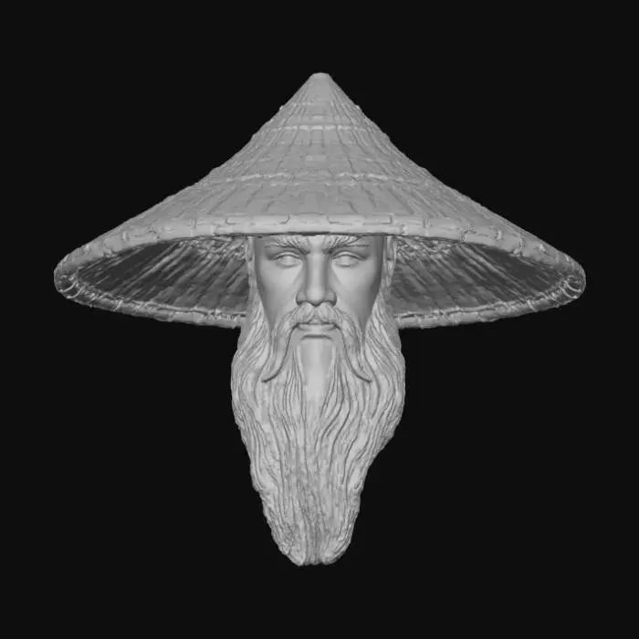 3D model for Elderly Sage with Conical Hat