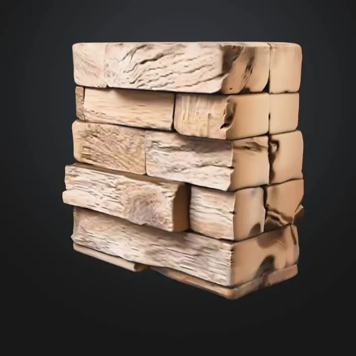 3D model for Wooden Texture Wall