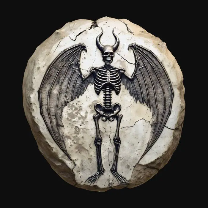 3D model for Winged Skeleton on Stone
