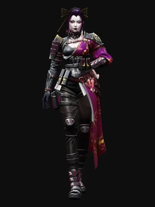 3D model for Midnight Geisha Warrior