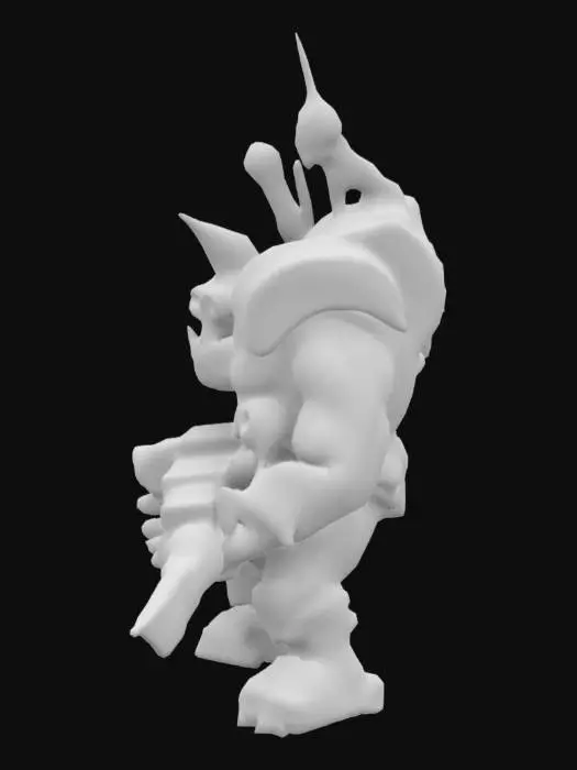 3D model for Warhammer 40k Flashgitz Orks with Chainsaw Gun.