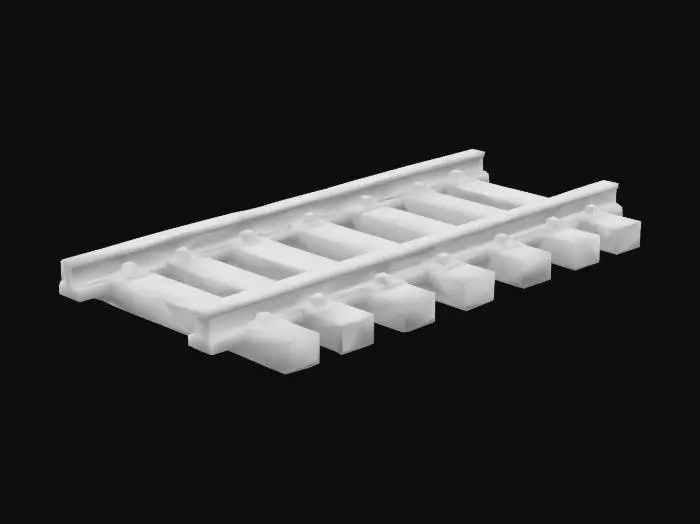 3D model for realistic train rails, short, straight and repeatable