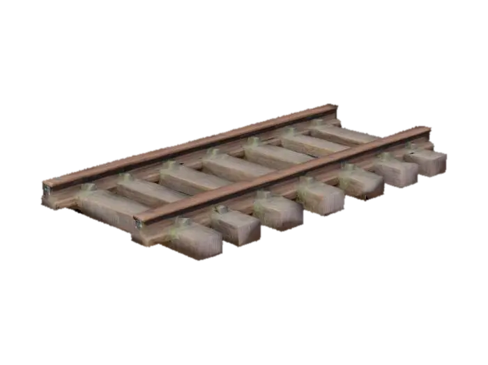 realistic train rails, short, straight and repeatable - Track 3D model, vytvořený pomocí AI