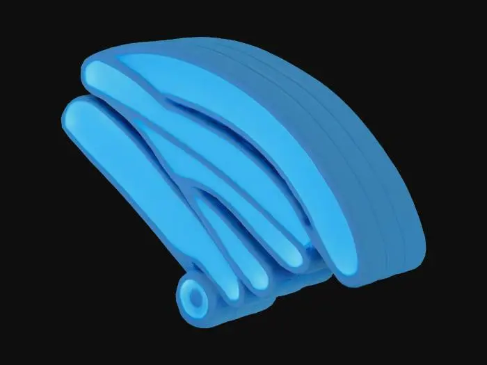 3D model for  an WiFi sign that iluminates blue with black borders