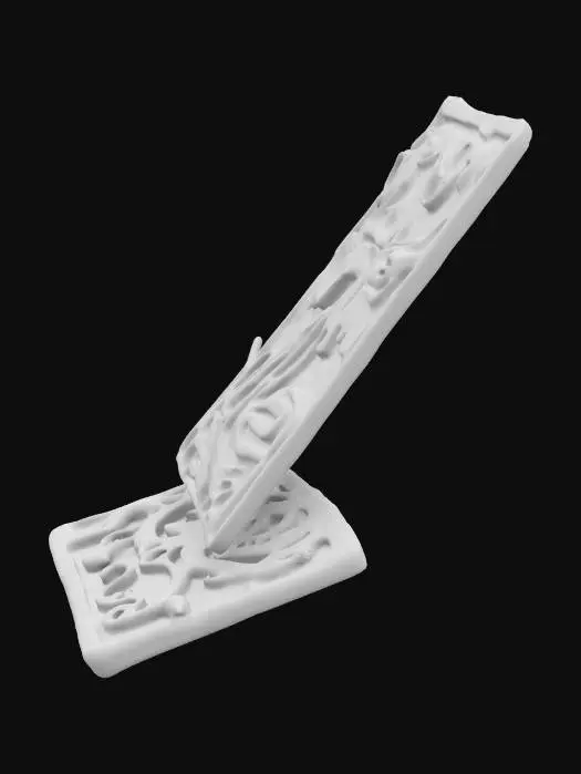 3D model for TAROT CARD of a Cute White Ghost Nouveau Steel romanticism—futuristic elegance fused with intricate baroque aesthetics. A unique blend of ornate, metallic filigree and deep emotional expression, with a surreal, dreamlike atmosphere. Ethereal lighting, rich textures, and flowing gothic dark details mixed with  merge with sleek, modern elements, crafting a mesmerizing visual masterpiece that embodies past and future in perfect harmony.